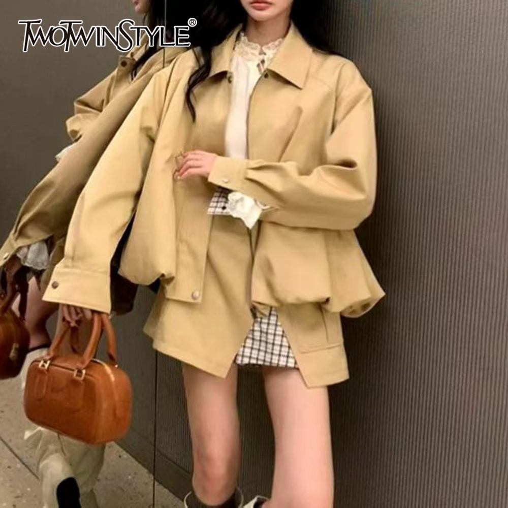 Street Fashion Jacket - TWOTWINSTYLE Haki Eklemeli Cepli İki Parçalı