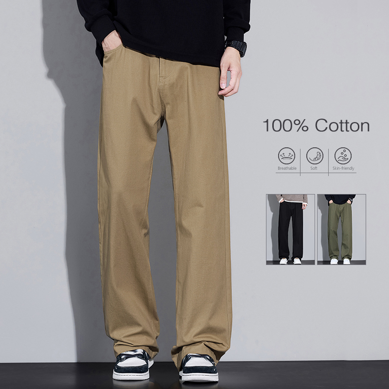 Street Fashion Korea - % 100% Pamuk erkek Bol Geniş