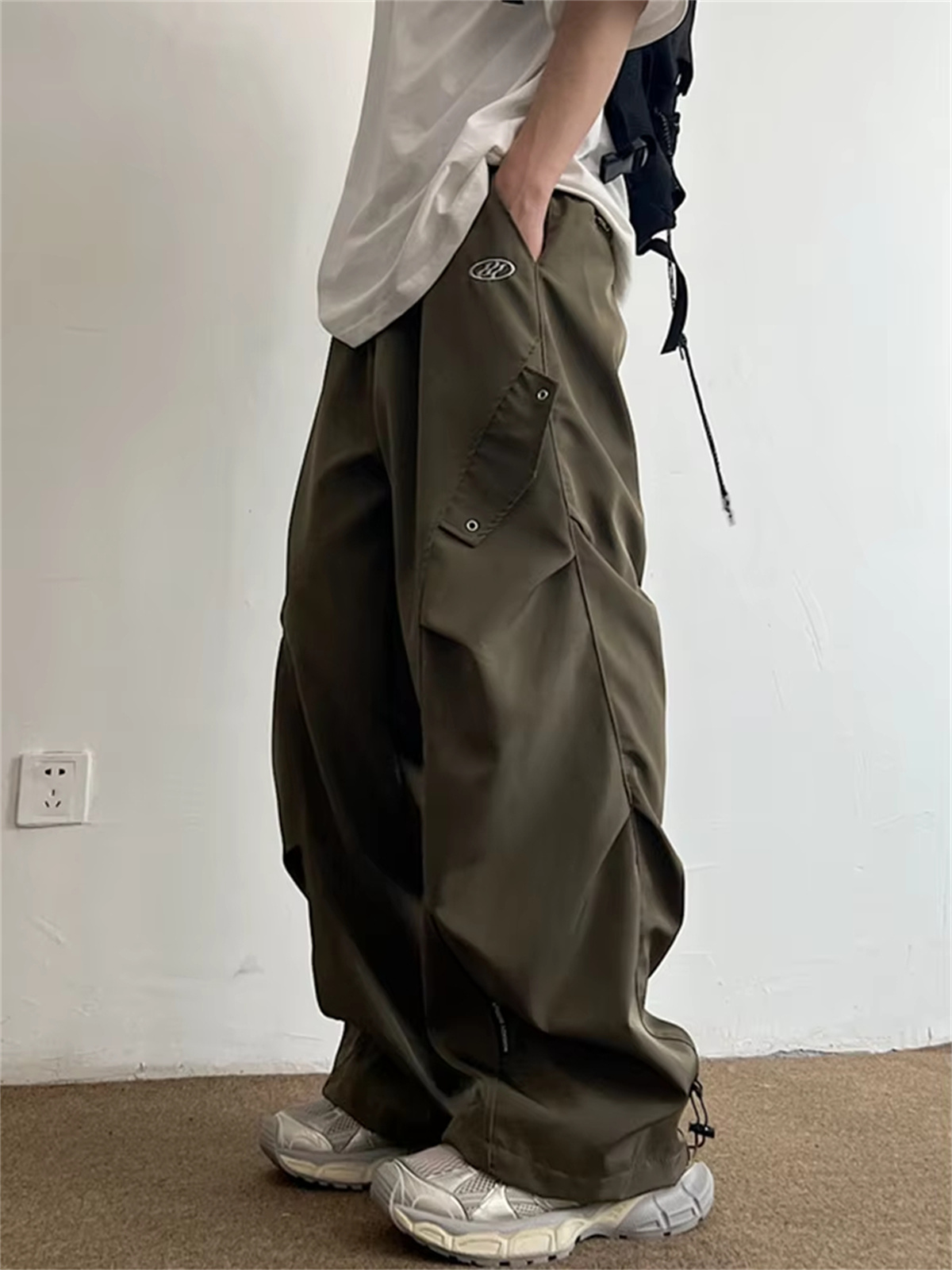 Street Fashion Korea - Techwear Paraşüt Kargo Pantolon Erkekler Hip