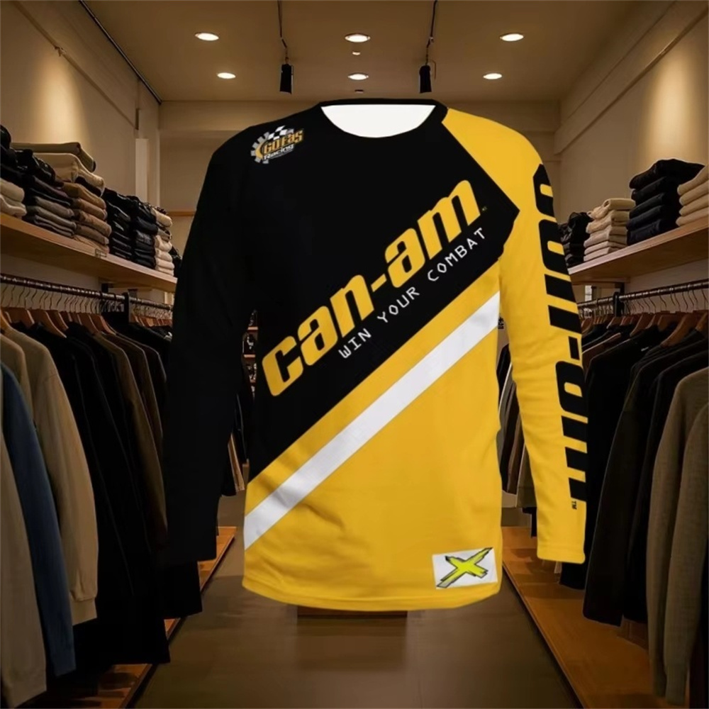 Fashion Streetwear - Motosiklet Yarışı Uzun Kollu Yuvarlak Yaka