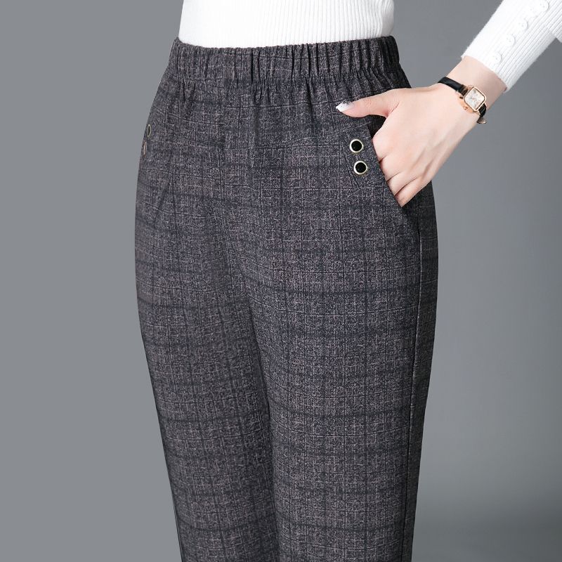 Street Fashion Korea - Kore moda kadınlar Vintage ince pantolon