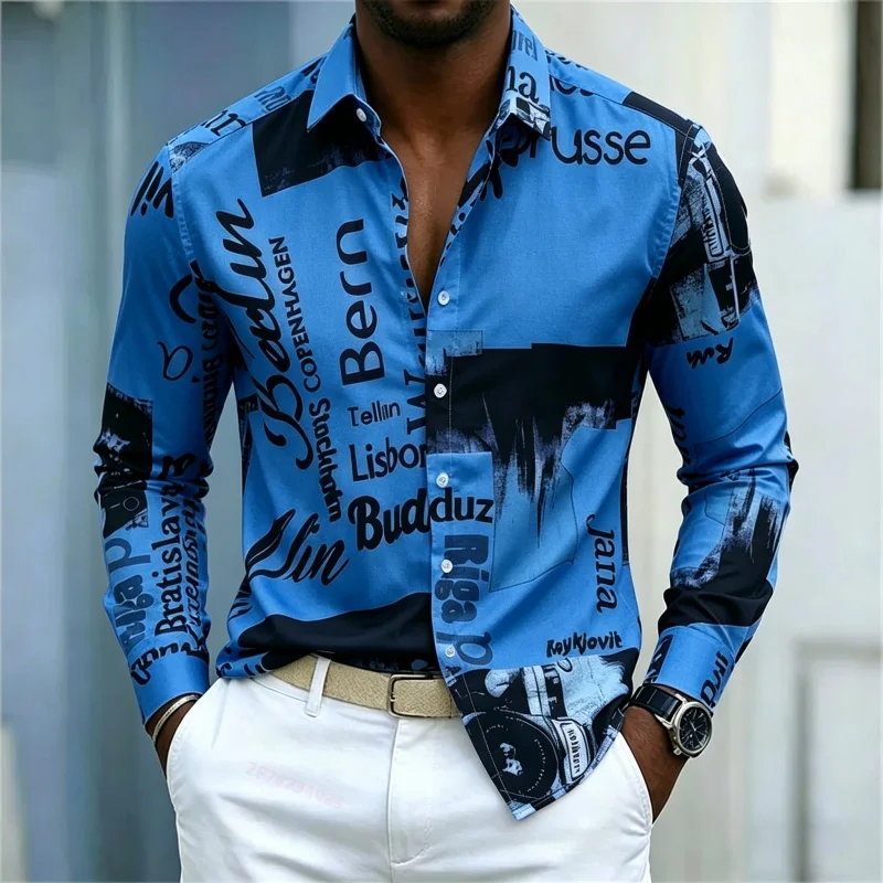 Erkek Baskılı Uzun Kollu Gömle - Fashion Streetwear incelemesi ve fiyatı