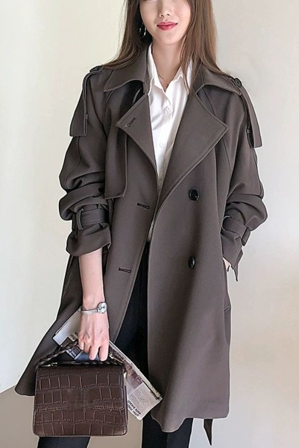 Kahverengi Trençkot Kadın Moda - Street Fashion China Beautiful Girls incelemesi ve fiyatı