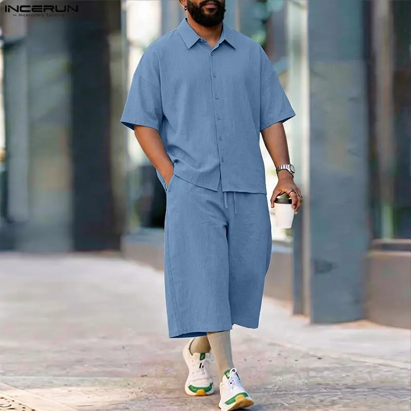 INCERUN erkek Setleri Katı Yak - Fashion Streetwear incelemesi ve fiyatı