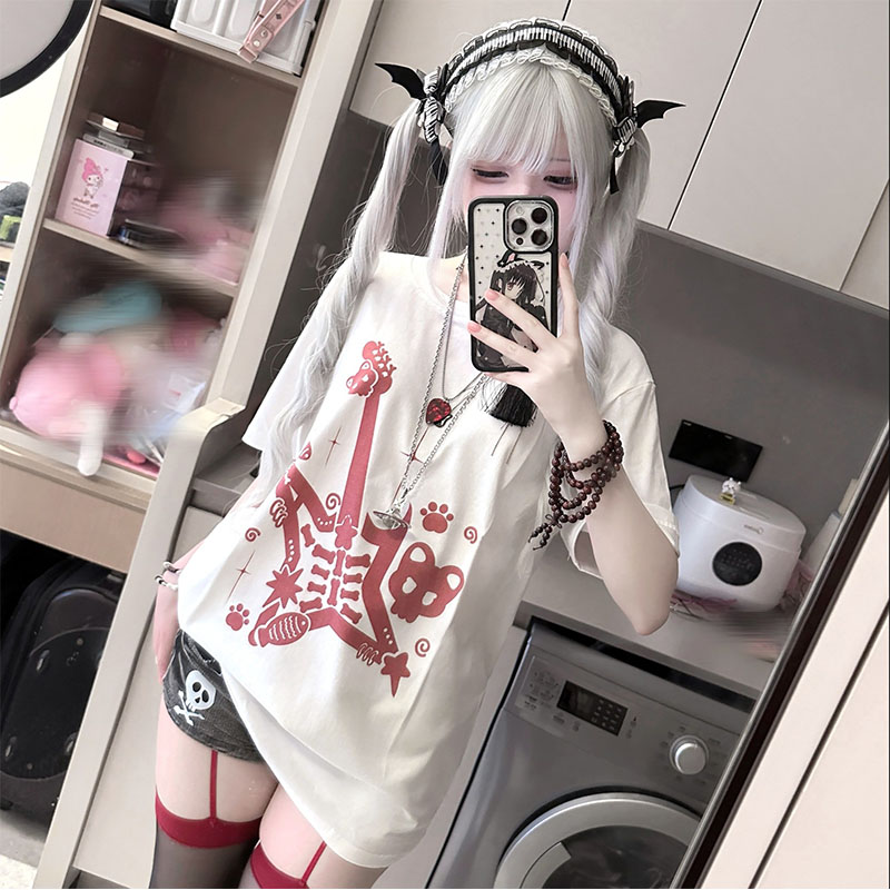 Japon Kedi Baskılı Kadın Kısa  - Fashion Street Cat incelemesi ve fiyatı