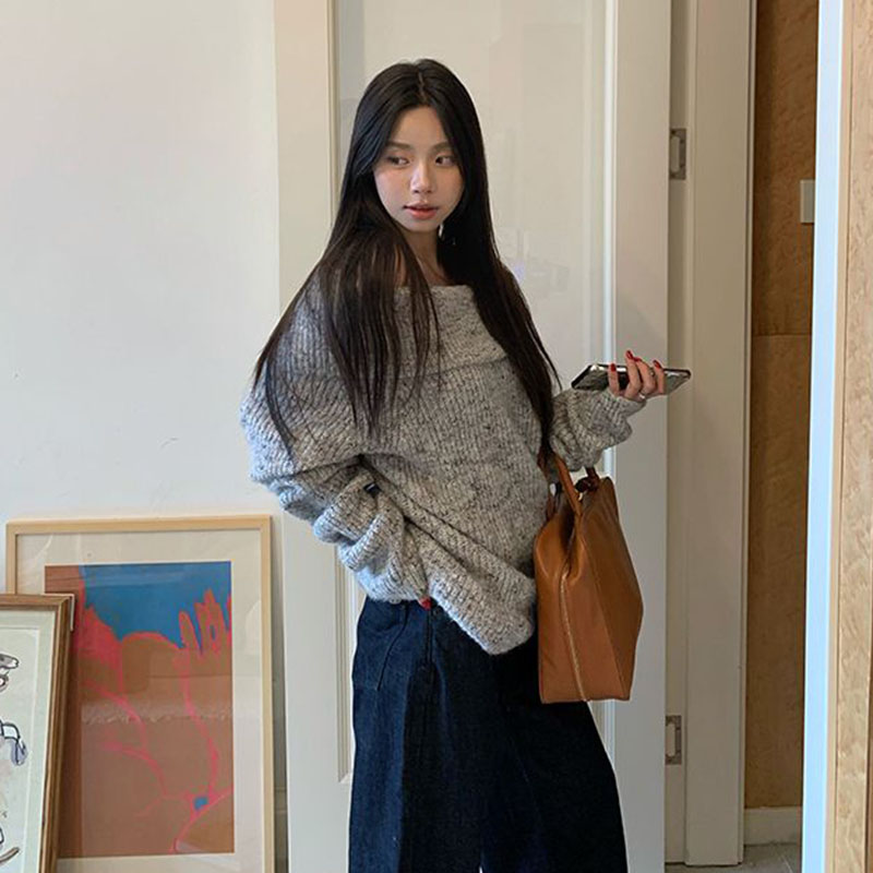 Zarif Kapalı Omuz Slash Boyun  - Street Fashion Korea incelemesi ve fiyatı