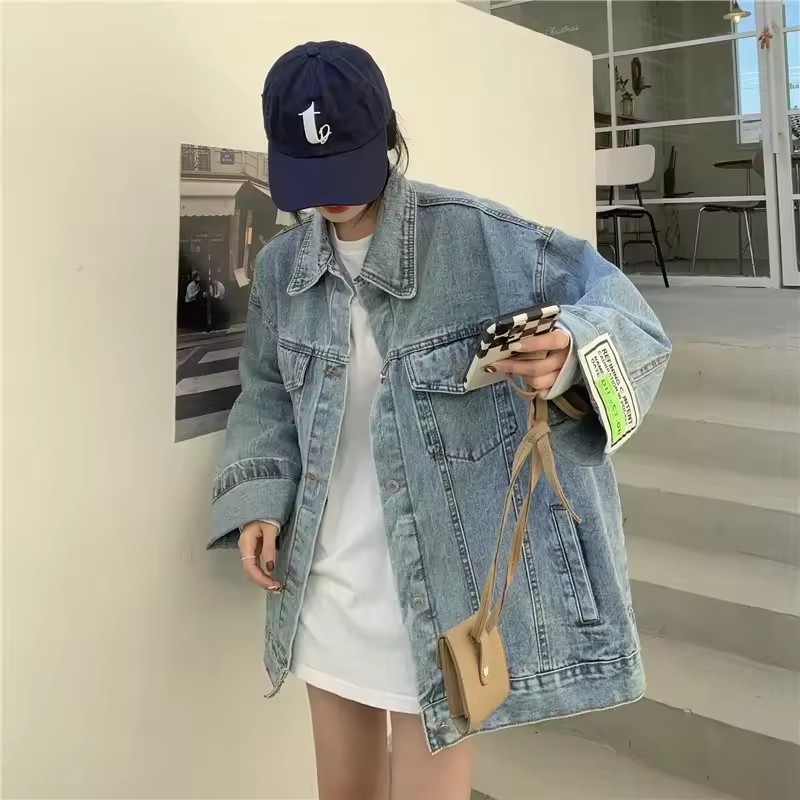 2025 Yeni Moda Denim Ceket Kad - Street Fashion Korea incelemesi ve fiyatı