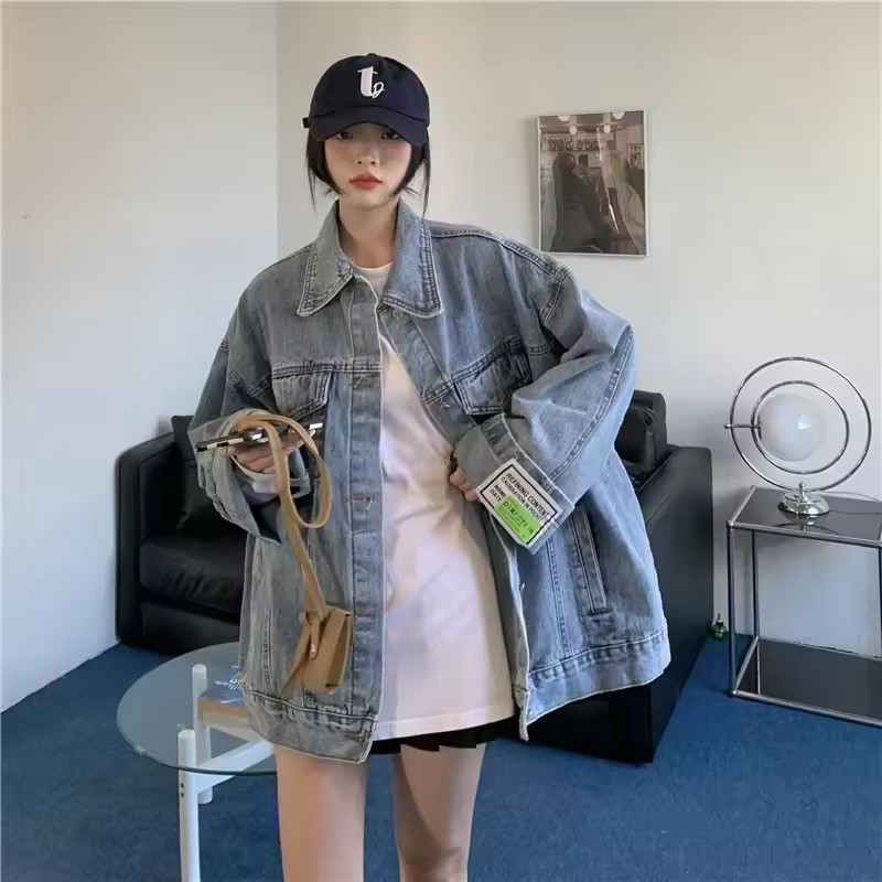 2025 Yeni Moda Denim Ceket Kad - Street Fashion Korea incelemesi ve fiyatı