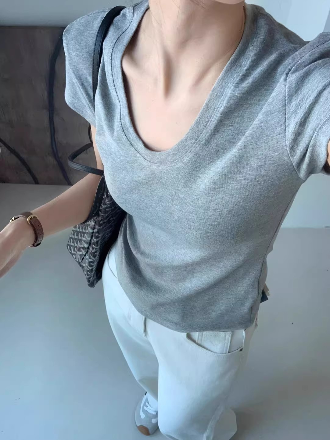 U-Boyun Omuz Kısa Kollu Tişört - Fashion Streetwear incelemesi ve fiyatı