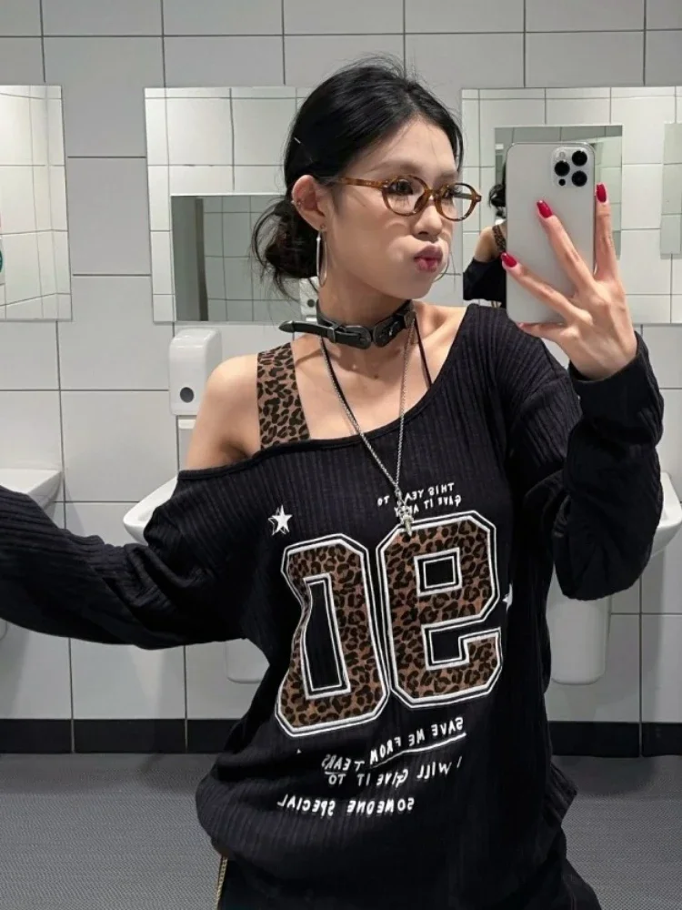 Y2K Patchwork Leopar Desenli T - Fashion Streetwear incelemesi ve fiyatı