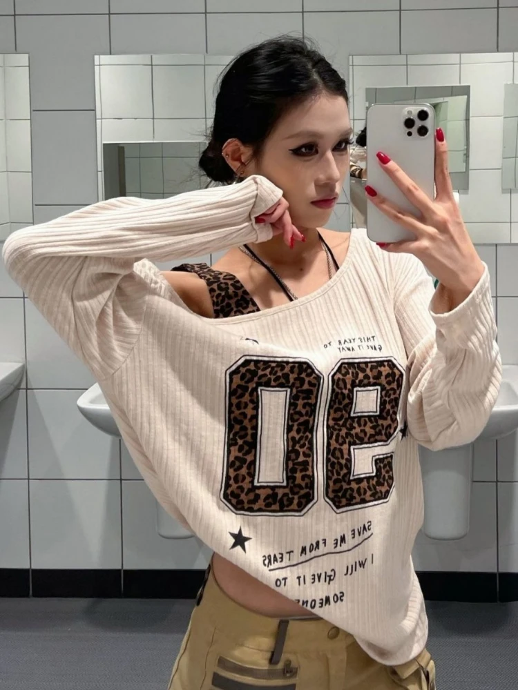 Y2K Patchwork Leopar Desenli T - Fashion Streetwear incelemesi ve fiyatı