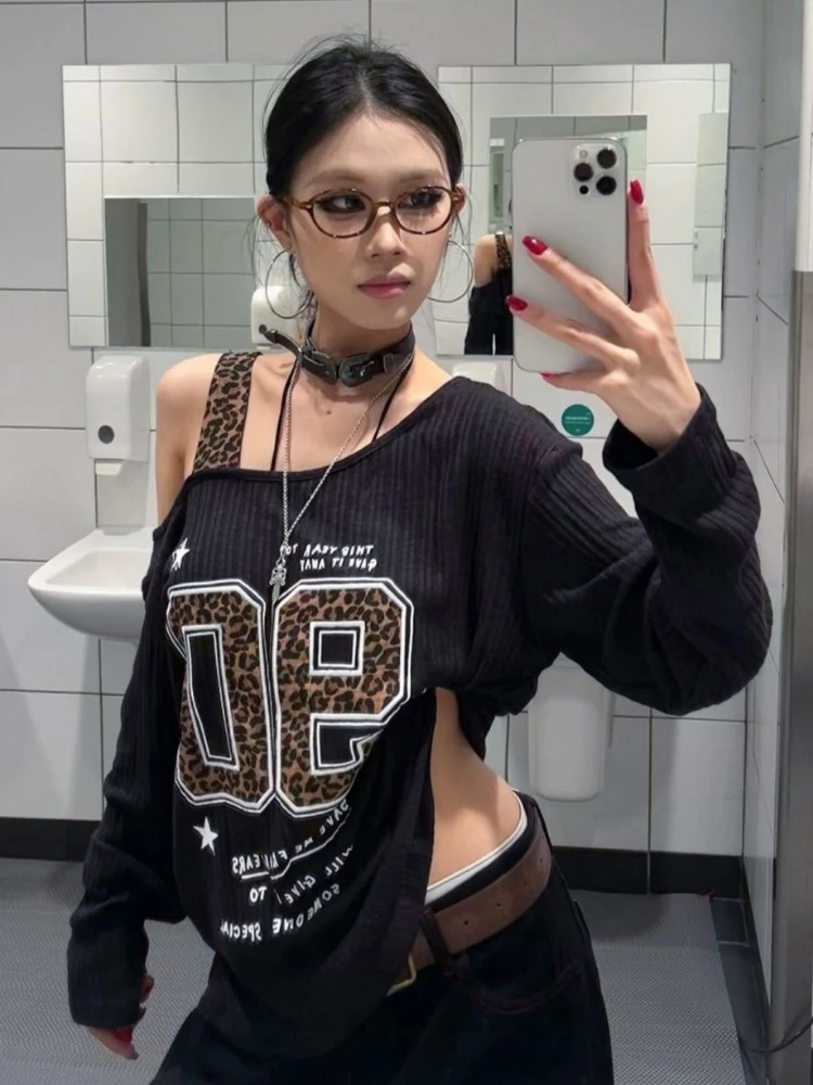Y2K Patchwork Leopar Desenli T - Fashion Streetwear incelemesi ve fiyatı