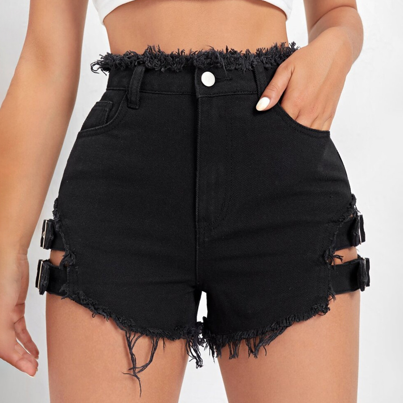 Kadınlar Yüksek Bel Kot Şort Y - Street Fashion Hot incelemesi ve fiyatı