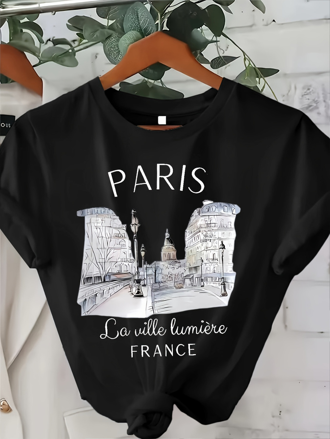 Kadın Paris Baskılı Bisiklet Y - Street Fashion Paris 2025 Trends incelemesi ve fiyatı