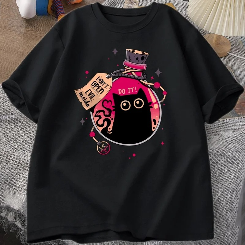 Kötü Siyah Kedi Şişede T-shirt - Fashion Street Cat incelemesi ve fiyatı