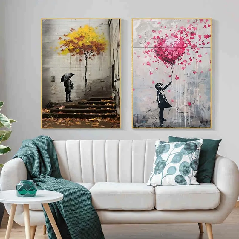 Banksy Graffiti Erkek Kız Balo - Street Fashion Poster incelemesi ve fiyatı