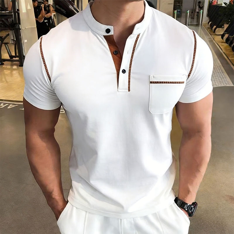 Yeni Yaz Erkek Henry Yaka Kısa - Street Fashion Men incelemesi ve fiyatı